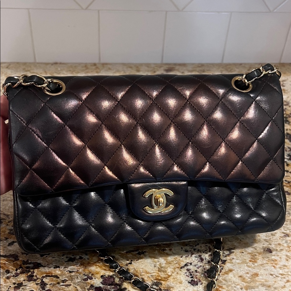 Chanel Two-Tone Quilted Leather Shoulder Bag